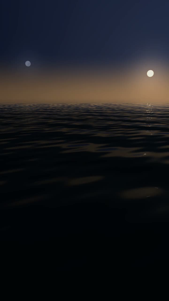 Un sol y una luna sobre el mar al atardecer, de Génesis 1:16 en Luzverso.